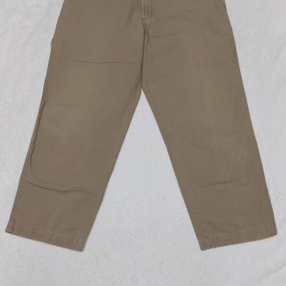 COLUMBIA Canvas Men's Outdoor Hiking Pants Size 36x30 Flat Front Tan Khaki - Picture 5 of 13